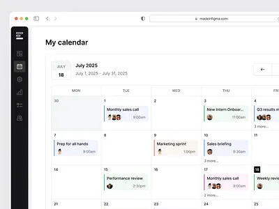 Calendar Planner - Designed with MadeinFigma booking calendar design design system events figma made in figma madeinfigma planner scheduling tasks ui ui design ui designer ui kit ux ux design web design website design