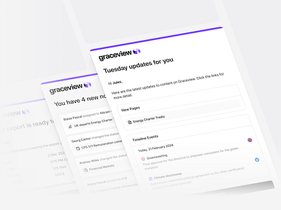 Daily Digest for Lawyers bento cards clean dashboard digest email ui flat interface minimal products saas shadcn shadcnui tailwind updates