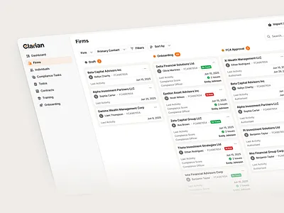 Kanban Dashboard admin dashboard clean crm dashboard figma firm management flat kanban board minimal onboarding product ui saas shadcn shadcnui sidebar layout status cards tailwind ui