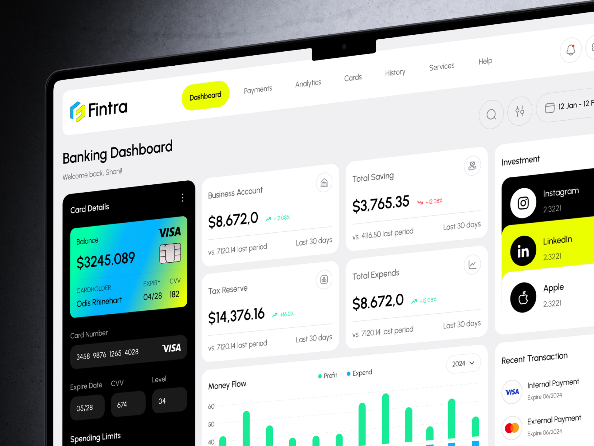 Banking Management CRM - SaaS & UX UI Design admin b2b banking saas crm dashboard dashboard design figma finance fintech investment dashboard money management saas uiux web design