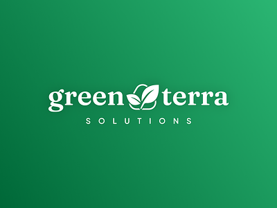 Green Terra Solutions branding branding design green green logo leaf design leaf logo leaves logo design logo designer serif serif logo