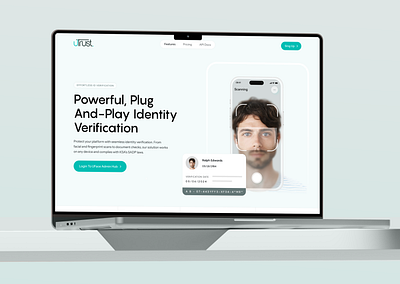KYC & Biometric Verification Web Design app design authentication biometric clean facerecognition identity verification identity verification website landing page design security ui web design website