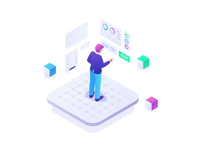 Isometric Data Analysis Animation animation motion graphics