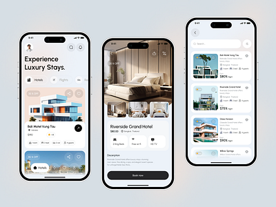 Luxury Hotel Booking App apartment app app design booking booking app hotel hotel app hotel booking app luxury luxury hotel mobile mobile app online booking online hotel booking product design rent service uiux