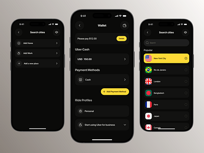 Ride App – Search & Wallet" app concept appanimation application ui appui city search dribbble discover dribbble popular fintechui ios design minimal design mobile mobile app design mobilewallet paymentui rideapp ridebooking travelapp ui ux design urbanmobility wallet ui