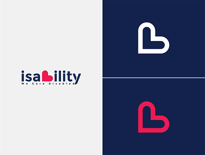 Isability Logo (Disabled Person Logo) brandidentity branding care center logo creativedesign creativelogo design elegantlogo graphic design graphicdesign health care logo heart logo logo logo design medical logo minimalist logo minimallogo typograpghy typographylogo ui unique logo