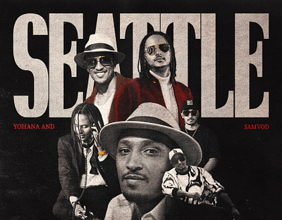 Samvod & Yohanna – Seattle Concert Poster addis ababa africa behance brutalist poster design dribbble ethiopia ethiopian music album cover ethiopian music poster graphic design habesha poster design tesfa gebremariam tesfa gebremariyam yohanna