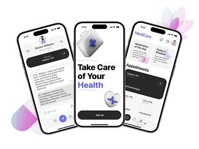 Medical Mobile iOS App Design android app app design appointment concept dashboard design health healthcare interface ios medical medtech mobile mobile ui purrweb agency ui ux