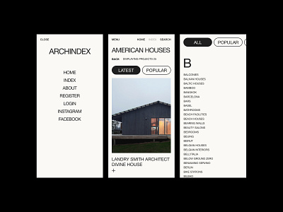 ARCHINDEX archindex architecture clean minimal minimalism mobile modern search swissdesign typography ui ux uxui web webdesign website
