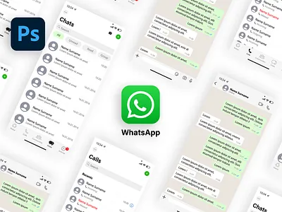 Free WhatsApp Template anagramdesign chat contact design free free mockup free template freebie freebies mockup ui whatsapp