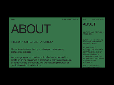 ARCHINDEX about archindex architecture index minimal minimalism mobile modern swissdesign typography ui ux web webdesign