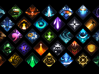 Shoulders of Giants Ability Icons design gameart illustration ui