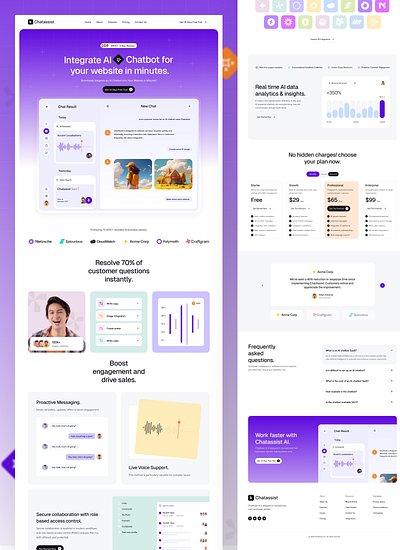 Chatassist: AI Customer Service Website ai chatbot ai customer service website customer service website design home page homepage design la landing page design ui web design website website design