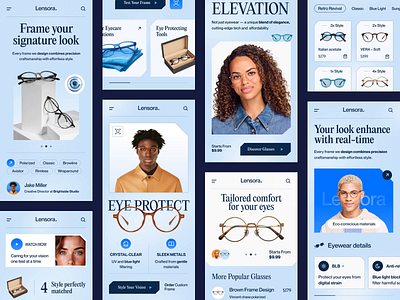 Lensora - Eyewear Mobile Website advertising ecommerce mobile website eyewear eyewear mobile website eyewear website landing page mobile design mobile first website mobile responsive mobile website mobilefriendly product responsive design responsive web design uiux user interface web web design website website design