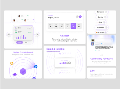 Bento Style UI Task, Time & Blockchain dribbble