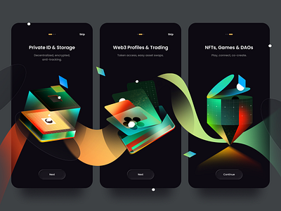 Onboarding flow for streamlined Web3 adoption app design crypto mobile mobile app onboarding onboarding screen outcrowd product design ui ux uxui web3