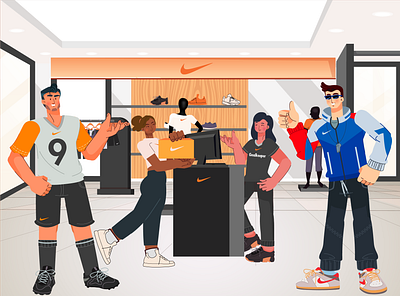 NIKE-Character design, assets, backgrounds app branding design graphic design illustration logo typography ui ux vector