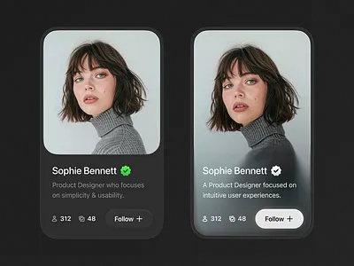 Two styles, one Sophie. Which gets the follow? branding design figma framer framer developer graphic design illustration logo marketing website ui