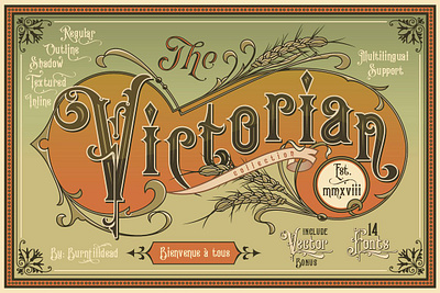 Victorian Fonts Collection classical classical fonts decorative display fonts bundle handmade italic layered font ornate victorian font retro fonts typeface italic victorian fonts collection vintage