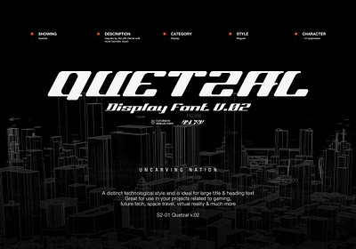 Quetzal - Display Font black font display font font font typeface futuristic font modern font quetzal display font