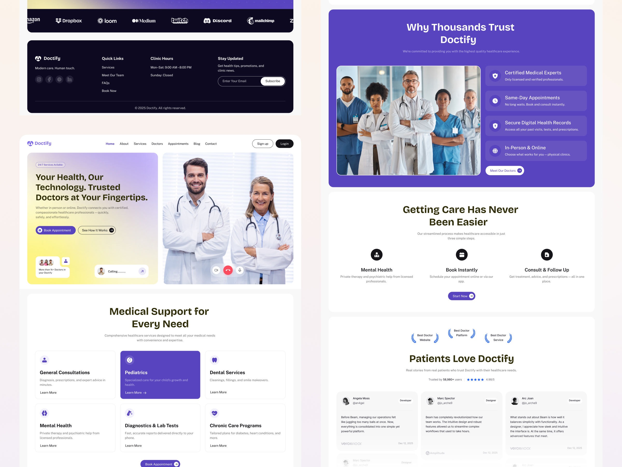 Example of Healthcare Website UI UX Design
