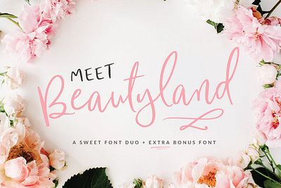 Fonts bundle - 12 fonts cursive editorial font fonts bundle 12 fonts girly handwritten italic logo fonts meet beautyland modern natural script social media spontaneous unique website font