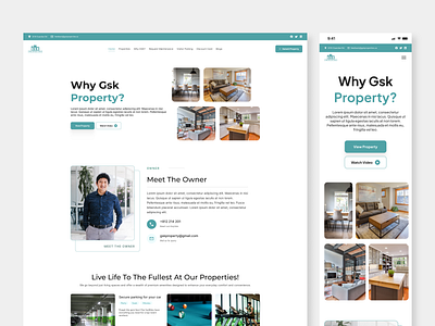 Modern Real Estate Website UI – Desktop & Mobile Responsive property management website