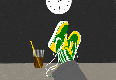Sundays! coffee illustration creative green illustration relax illustration shoes illustration