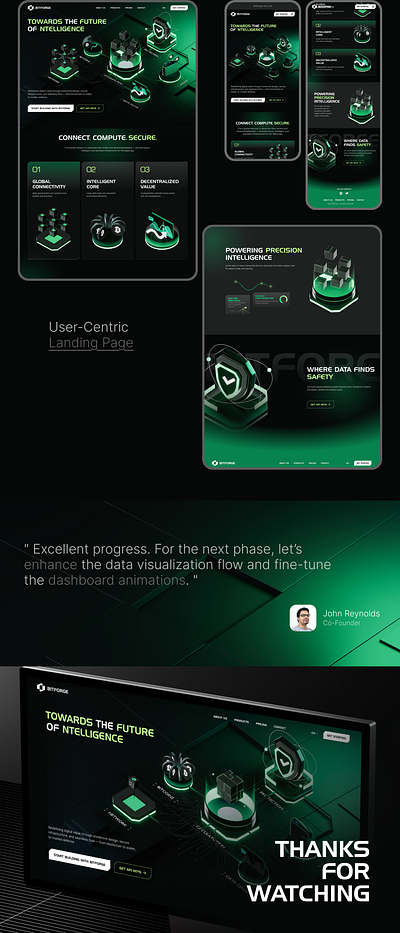 Bitforge — UI/UX Design for Web3 AI 3d 3d animation ai design animation bitcoin bitforge branding data ai experience design graphic design landing page logo motion graphics saas platform service platform tech website technology ui design web design web3