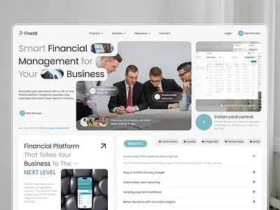 Landing Page Fineta - Smart Financial Management apps branding finance graphic design landingpage management ui ux
