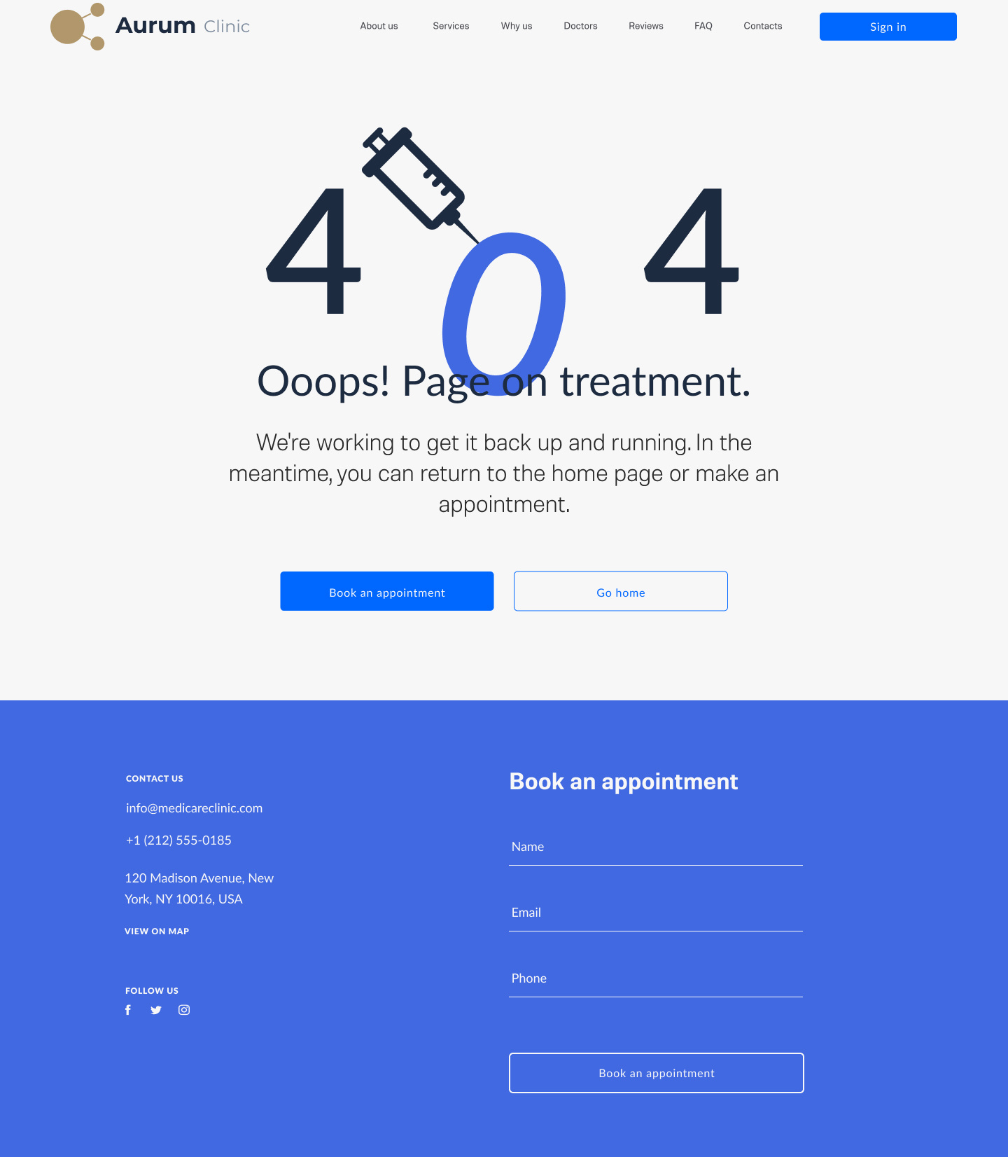 Page 404 for clinic 404 page clinic graphic design ui user interface
