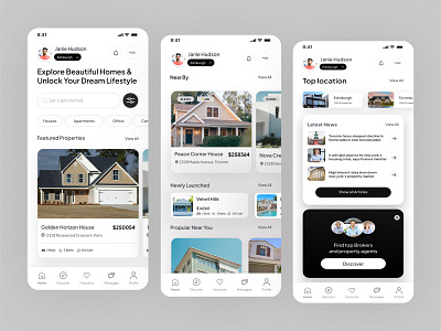 Real Estate App real estate real etate app ui 2025 ui design trends uiux2025