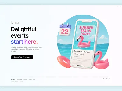Luma UI Design Clone clone component design designing flow design luma clone luma website product design ui ui elements user experience