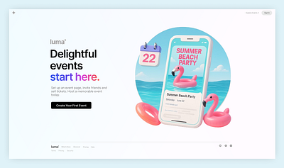 Luma UI Design Clone clone component design designing flow design luma clone luma website product design ui ui elements user experience