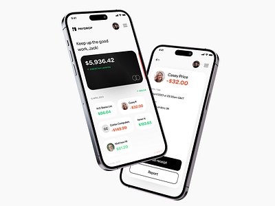 Paydrop: Static screens account animation app banking card cash credit design finance interaction iphone minimal mobile money payments transitions ui ux