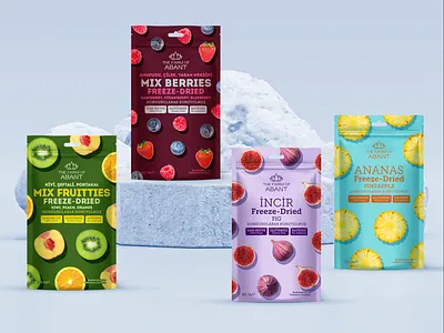 FREEZE DRIED FRUITS PACKAGING DESIGN branding creative design food freeze dried fruit graphic graphic design label design labeldesign logo mix fruit natural food packaging snacks