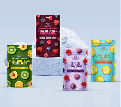 FREEZE DRIED FRUITS PACKAGING DESIGN branding creative design food freeze dried fruit graphic graphic design label design labeldesign logo mix fruit natural food packaging snacks