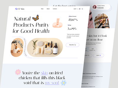 Natural Product - Website Landing Page beauty branding cosmetic cosmetology design falconthought landing page makeup product design skin skincare ui ux web web design webdesign website
