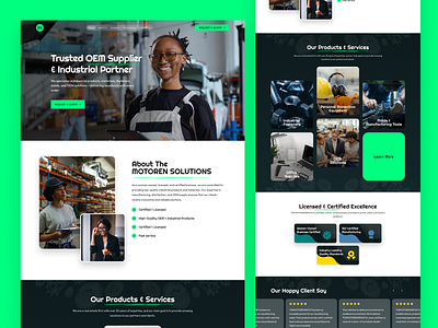 Motoren Solution Landing Page Design b2b website black ui businesswebsite cleanui industrial materials industrial products industry landing page design landing page landing page design manufacturing manufacturingdesign minimalistdesign modernui ui ui design uiux uiuz ux design uxui design website design