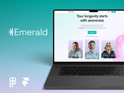 Emerald – Preventive Health Platform (Framer) biomarker branding dailyui design figma framer framer development graphic design health homepage landing landing page medical ui ui design ux ux design web design website xs