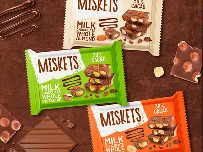 WHOLE NUTS CHOCOLATE TABLETS PACKAGING DESIGN almond branding chocolate creative design food graphic graphic design hazelnut label design labeldesign logo packaging pistachio snacks whole nuts