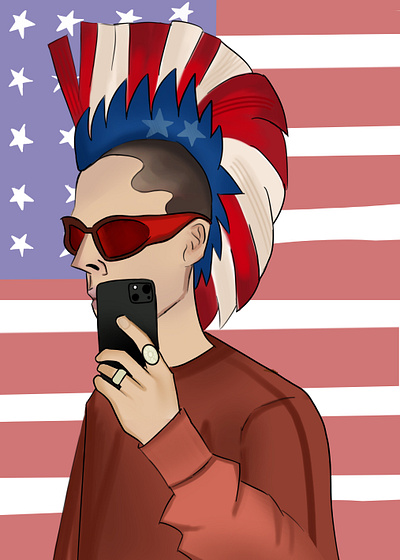 "American Hawk" in my style ( From CobraKai) america characterization cobrakai fanart illustration