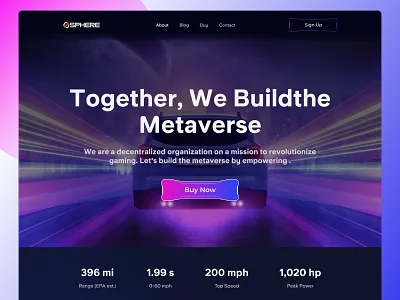 Metaverse Landing Page Design app crypto website design cta event futuristicdesign graphic design meta metaverse metaverse landing page design mobile app motion design motion graphics phenomenon use user experience user interface uxui vr web webdesign