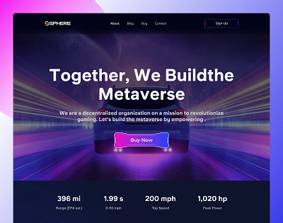 Metaverse Landing Page Design app crypto website design cta event futuristicdesign graphic design meta metaverse metaverse landing page design mobile app motion design motion graphics phenomenon use user experience user interface uxui vr web webdesign