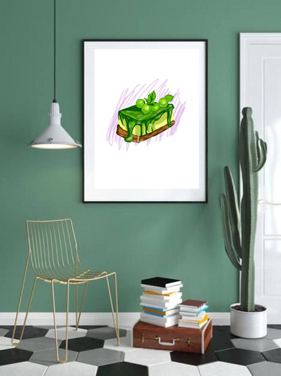Grape Cake – Sweet Dessert Digital Illustration patisserie art