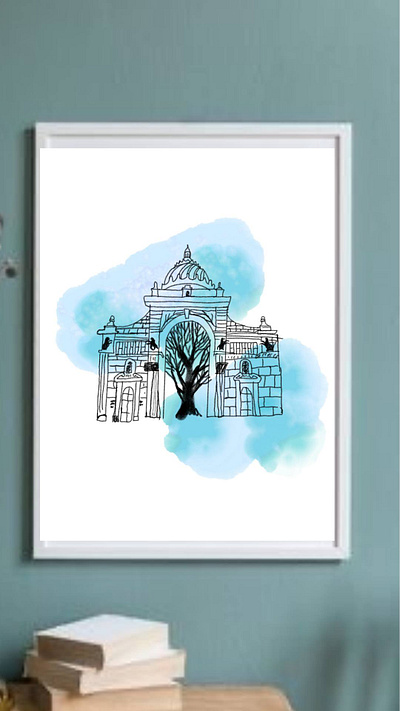 Architecture Sketch with Watercolor – Urban Art Illustration