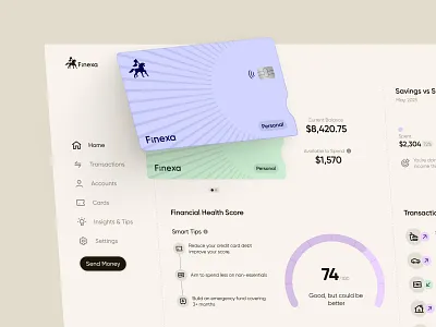 Finexa Dashboard UI banking banking dashboard dashboard fintech graphic design minimal design ui design web design website