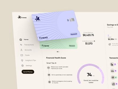 Finexa Dashboard UI banking banking dashboard dashboard fintech graphic design minimal design ui design web design website