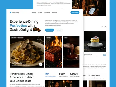 Gastrodelight Landing Page app branding design graphic design illustration landing page logo typography ui vector