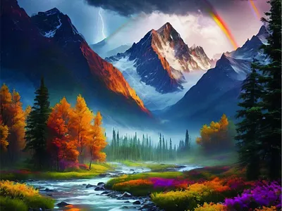 Autumn Landscape Illustration – Warm Fall Scenery harvest season